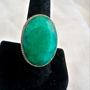 Man's 50ct natural emerald ring Size 9.5🍏